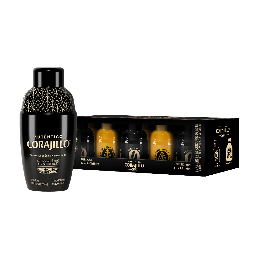 Auténtico Corajillo – Kit Completo – 1 Corajillo + 5 Mix de Licor y Café